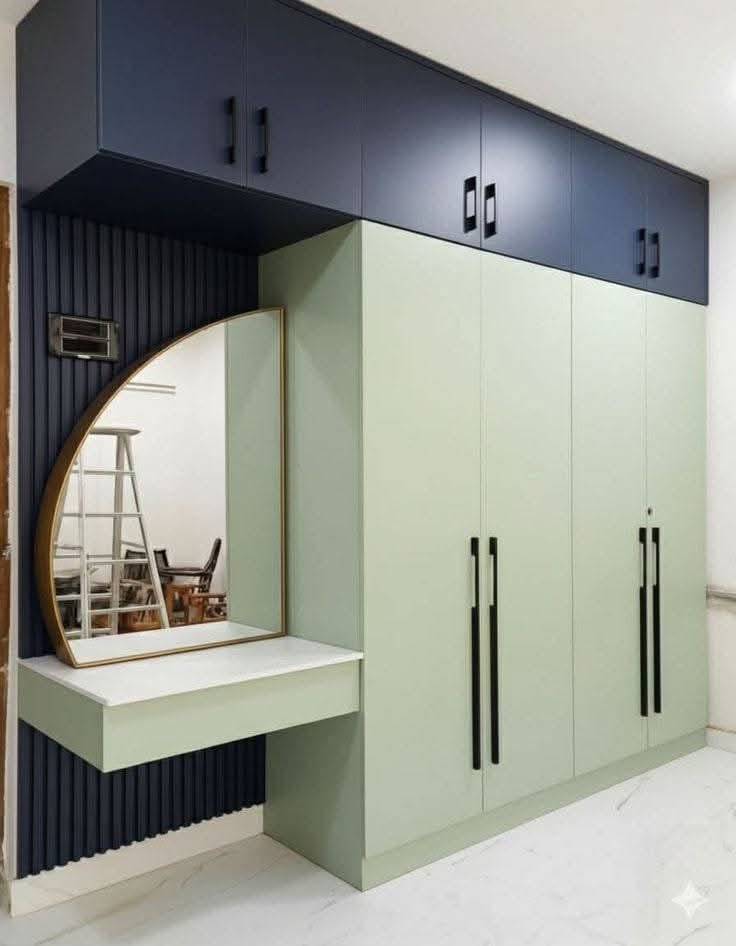 Elegant Lavender Full-Wall Wardrobe